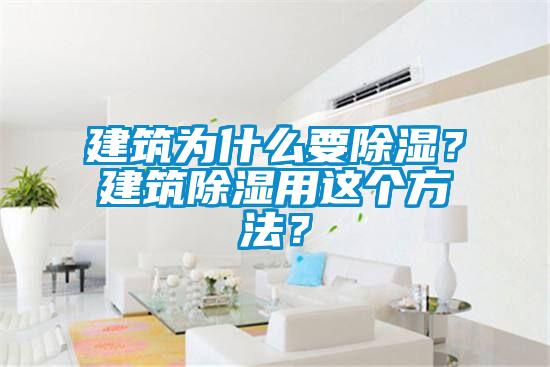 建筑為什么要除濕？建筑除濕用這個方法？